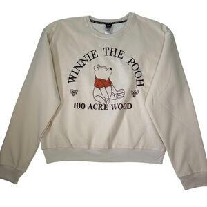 Disney Winnie the Pooh Sweatshirt Women’s M Beige Crewneck Pullover NWOT